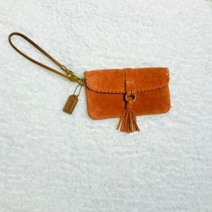 Rare Suede and Fringe Coach Wristlet
